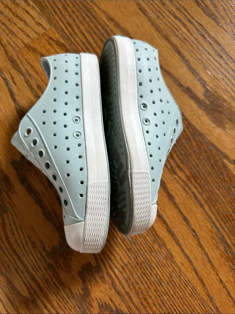 Native Kids Water Shoes in Light Blue with White Toe